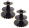 2 Pezzi Alzata per Cupcake Cartone 3 Piani, Supporti per Cupcake Supporto per Dessert Torte per Baby Shower, Compleanni, Feste (Black)