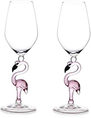Creative Pink Flamingo Cocktail Martini Kelch Glas Cool Geschirr Einzigartiges Bar Wein Set (2, 330 ml Weinglas)