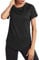 Wayleb Women's Gym Tops Ladies Sports T-Shirt, Workout Yoga Tops for Women, Basic Short Sleeve Tee Shirts,Fitness T Shirt Loose Activewear Black
