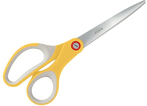 Leitz Beidhändige Schere, Premium Titanbeschichteter Edelstahl, Ultrascharf, Präzises Schneiden, Ergonomischer Griff, Zuhause/Büro, Cosy Serie, Warmes Gelb, 53320019