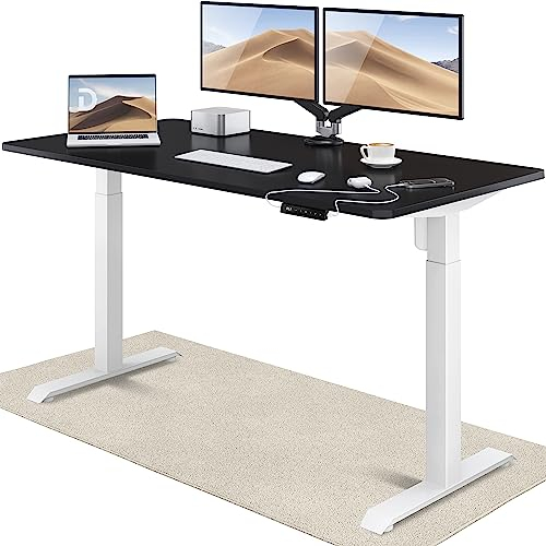Desktronic Homeone Höhenverstellbarer Schreibtisch 160 × 80 cm – Elektrischer Schreibtisch Mit Zwei Elektrischen Motoren, Touchscreen-Steuerung Und Integrierten USB-a- Und USB-c-ladeanschlüssen