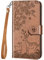Aisenth Coque pour Huawei P30 Lite, Fleur Cerf Sika Animaux Motif Étui à Rabat, Housse de Protection en Cuir Synthétique Portefeuille avec Fentes pour Cartes, Fonction de Support, Brun