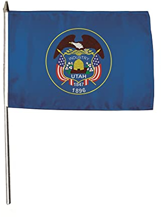 U24 Flagge Fahne Stockflagge Utah 30 x 45 cm Stockfahne 3er Pack