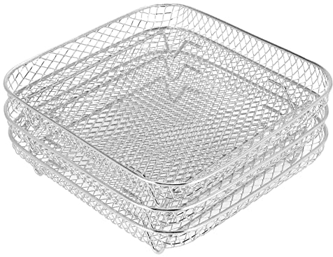 Qeunrtiy Rejilla para Freidora de de 8 Pulgadas para Freidora de InstantáNea, Freidora de, Rejillas Deshidratadoras Apilables Cuadradas