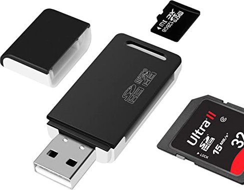 AIYEEN Lector de Tarjetas SD, Adaptador USB2.0 OTG 2-en-1 Adaptador de Tarjetas de Memoria con Cordón para TF, SD, SDHC, SDXC