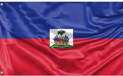 Drapeau d'Haïti | Design unique imprimé | Fabriqué dans l'UE (90 x 150 cm)