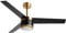 reiga 132cm Ventilatore da soffitto moderno di grandi dimensioni con luce, ventilatori da soffitto in legno con motore DC a 3 pale in oro nero, compatibile con telecomando/Alexa/Google Home