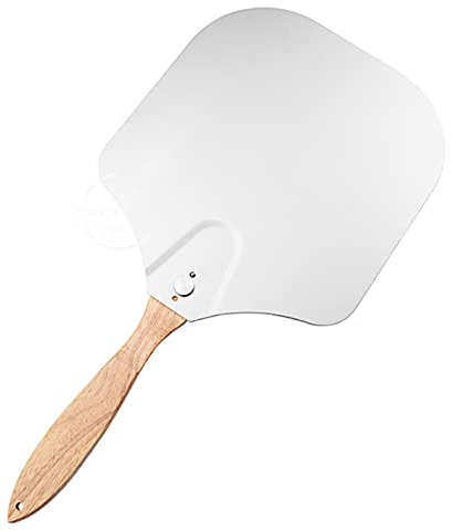 ACiyD Pizzaschieber aus Aluminiumlegierung mit klappbarem Holzgriff, Pizzawender, Pizzaschaufel, für Ofen und Grillstein