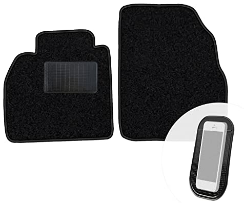moto-MOLTICO Vorne Fußmatten Auto Velours Autoteppiche Schwarz Automatten Set 2-teilig passend für Renault Scenic II 2003-2009