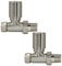 NRG Modern Design Radiator Valve 15mm Manual Straight Valves One Pair Satin Nickel