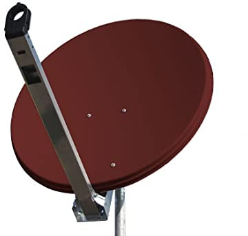 Parabole Offset en aluminium Offel diamètre 80 cm idéal pour la réception des signaux satellites, couleur rouge