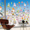 ORIGACH 9 Blatt Sommer Wichtel Fensterabziehbilder Tropische Früchte Sonnenbrille Wand Glas Fenster Aufkleber Party Geschenke für Haus, Wanddekorationen