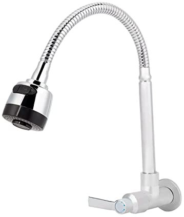 Rubinetto girevole a 360 ° per montaggio a parete, rubinetto singolo per acqua, rubinetto girevole, per casa, cucina, bagno, vanità