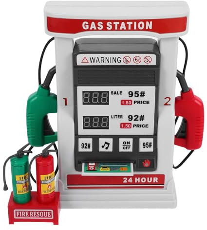 Vaguelly 1 Set Pompa Di Benzina Giocattolo Pompa Di Benzina Per Bambini Giocattolo Della Pompa Di Benzina Stazione di Servizio Modello Di Set Gioco Pilastro Intelligente Bambino Plastica