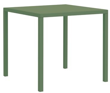 Mondo Viro 8 Stück fester quadratischer Tisch aus Metall Quatris für den Garten, stapelbar, Höhe 75 cm (groß – 70 x 70 cm, 75 h, Minze)
