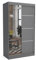 Brent - Kleiderschrank mit Spiegel Tom, 120cm Breit, Schlafzimmerschrank mit 1 Kleiderstange und Einlegeböden für Kleidung, Kleiderschrank Grau
