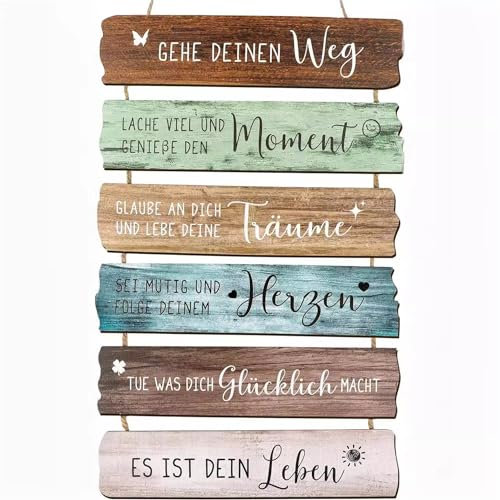 Jugendweihe Geschenke für Jungen Mädchen Wandschild Holzschild mit Spruch Inspirierende Zitate Wandbilder Plankenoptik Familie Bild Wanddeko Motivation Schild für Schlafzimmer Kinderzimmer Büro Deko