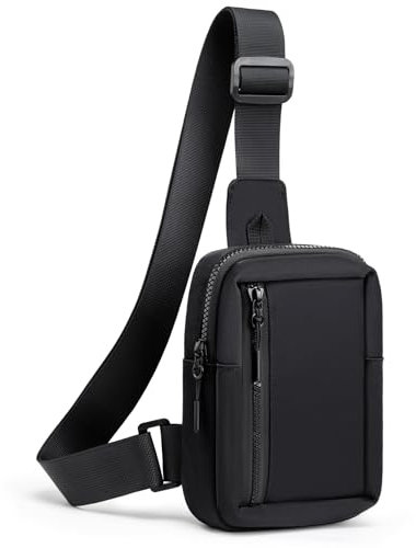 Lidxfeo Anti-Diebstahl Sling Schultertasche, Wasserfeste Crossbody Tasche Klein, Multi-Pocket Brusttasche Herren, für Wandern, Reisen, Joggen usw