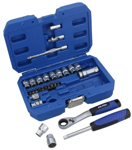 1/4in Drive Go Through Go-Thru Metric Socket + Accessory Set 4.5 – 13mm 29pc