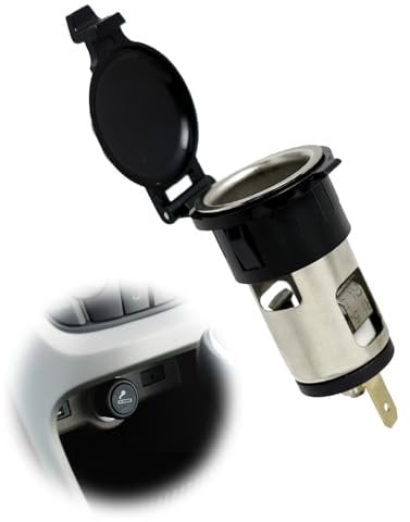 12V-24V Cigarette Lighter Socket with Dustproof Cover, Marine Grade Female Plug Outlet Waterproof for 12V-24V Power Outlet Systems Perfect for Cars Motorcycles Boats Tractors and More