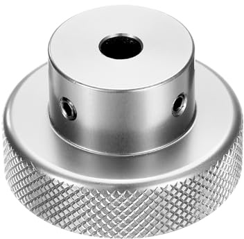 sourcing map Eloxiertes Handrad aus Aluminiumlegierung, 6 mm Bohrung, 40 mm Außendurchmesser, gerändelter Knauf, Drehgriff mit Schraubenschlüssel für Fräsmaschine, Drehmaschine,