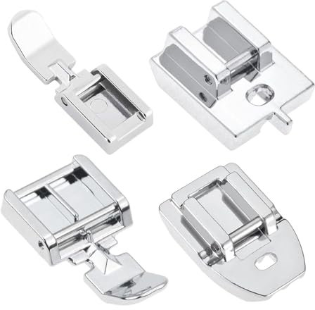 Lot de 4 pieds pour fermeture éclair invisible – 4 pieds presseurs pour machine à coudre, accessoires parfaits pour Brother Singer et autres machines à coudre à tige basse