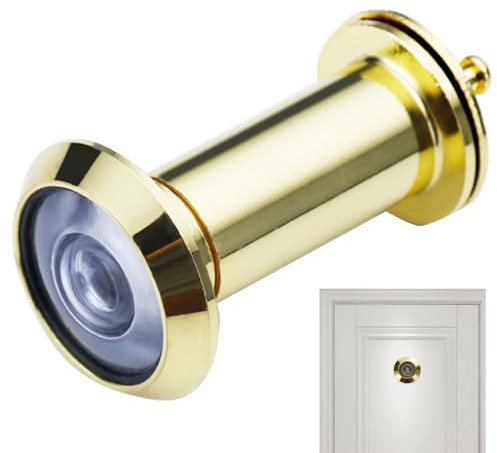 Judas de Porte,Judas de Porte 200 Degrés en Alliage de Zinc,Judas avec Objectif Super Angle,Installé sur une porte de 40-65mm d'épaisseur,Pour Home Office Hôtel,Couleur or