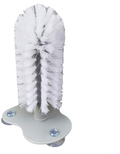 Brosse de nettoyage compacte avec ventouse puissante pour laver les tasses, verres, etc. (transparent)