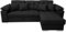 Ecksofa mit Schlaffunktion DETROIT L-Form, Sofa Couch mit Bettkasten, 3-Sitzer Eckcouch, Schlafsofa für Wohnzimmer, Big Sofa Couch mit Schlaffunktion (Schwarz, Ottomane Rechts)