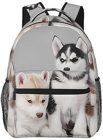 NUYFVG Schöner Husky Freizeit-Rucksack, Reisetasche, leichter Rucksack für Outdoor-Sport, Arbeit, Reisen, Laptop-Tasche, Schöne Husky., One size