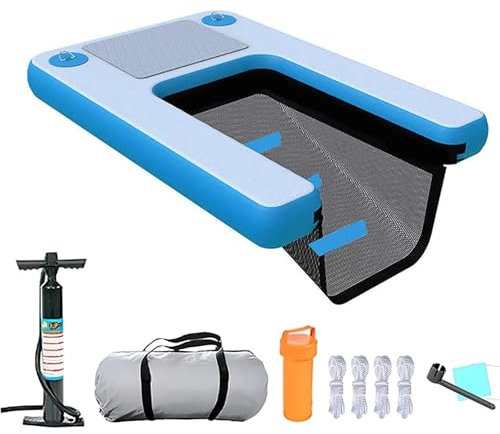 Escalier flottante chien Rampe pliable pour piscine pour chiens avec pompe à air, plateforme gonflable pour animaux de compagnie, rampe flottante pour piscine pour chiens de grande et petite taille(Co