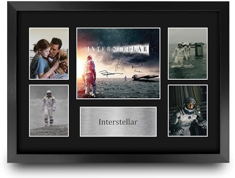 HWC Trading Interstellar Geschenke Geducktes Signiertes Autogramm Präsentationsdisplay für Fans von Film Memorabilien - A3 Gerahmt