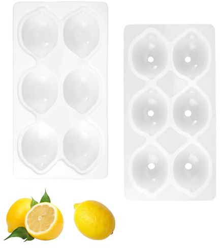 6 Trous 3D Moule Citron en Silicone, Grand Moule Citron Trompe l'oeil