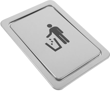 Ciieeo Countertop Trash Chute Lid Built-in Stainless Steel Garbage Flap Cover for Kitchen Cabinet Recessed Waste Bin with Smooth Swing Access and Space-saving Design
