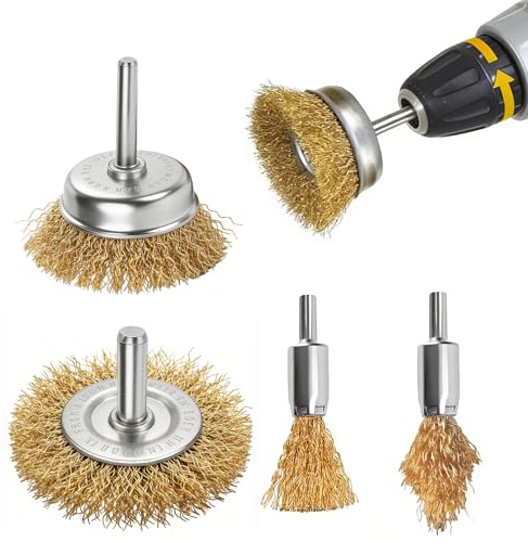 10 Pcs Wire Brush for Drill Brush Attachment, Wire Brushes for Cleaning, High Carbon Steel Pen Cup Wheel Brushes Attachments with 1/4 Hex Shank for Rust Removal Cleaning Metal Paint Stripper