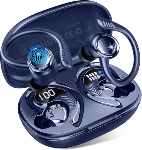 Auriculares Inalámbricos Bluetooth Deportivos, 2026 Auriculares Bluetooth 5.4 con 4 Mics, HiFi Estéreo, 50H Cascos Inalambricos Correr con Cancelación de Ruido,Cascos Bluetooth IP7 Impermeable/USB-C