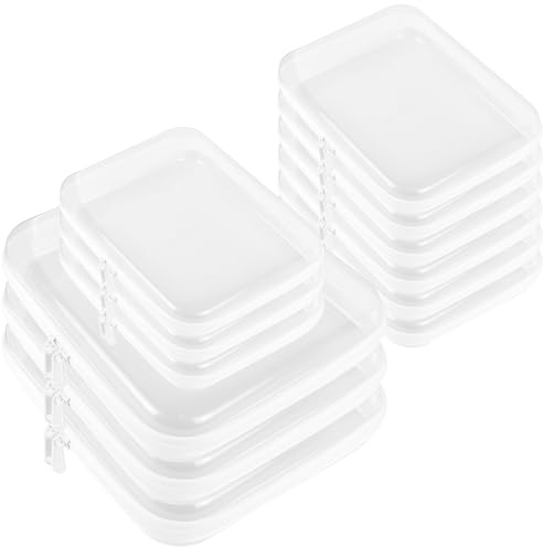 YFNVH 12 Stück Hartschalen Aufbewahrungsbox Transparent, Durchsichtige Reißverschlusstaschen Kosmetiktaschen aus Hartplastik für Puzzle, Kosmetik & Spielzeug, Wasserdicht, 2 Größen