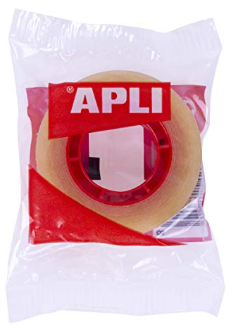 APLI 11103 - Ruban adhésif transparent 19 mm x 33 m - Usage universel - Adhésif à base d'eau sans solvant