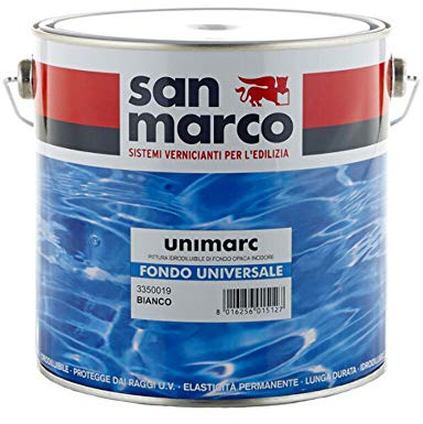 San Marco UNIMARC Fondo Universale Pittura idrodiluibile di fondo opaca, colore: Bianco, size: 2,5 lt