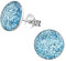 Laimons Damen-Ohrstecker Platte mit glitzer blau silber aus Sterling Silber 925