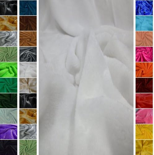 StoffBook WEIß ELASTISCHES KANINCHEN-FELLIMITAT KUNSTFELL STOFF STOFFE, C770