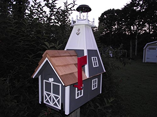 amischen handgefertigt ländlichen Briefkasten Solar Leuchtturm DK. Gray