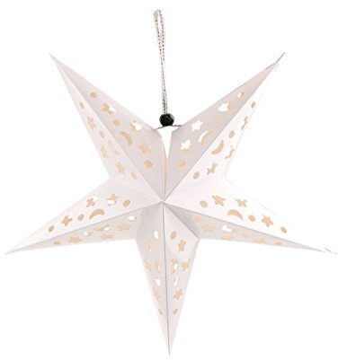 Weihnachtsstern / Papierstern Lampenschirme mit funkelnden dekorativen Designs Weihnachtsbaum Dekor Ornament - Weiß, 40cm / 15,75 Zoll