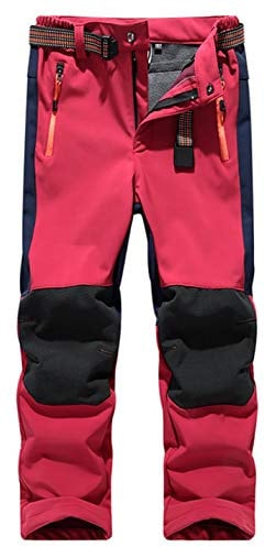 Echinodon Kinder Softshellhose mit Fleecefütterung Hose Wasserabweisend Winddicht Atmungsaktiv Warm Funktionshose Skihose Regenhose Jungen Mädchen Sporthose Wanderhose