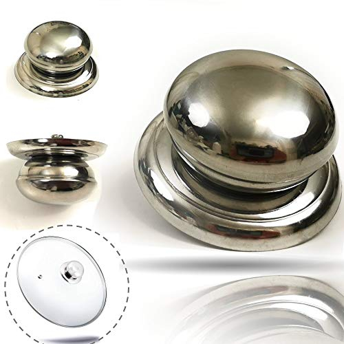 Kerafactum Ersatzgriff für Glasdeckel aus Edelstahl 3X robuster Pfannengriff Deckelknopf Austausch Topf Griff Knauf Topfdeckel Universalgriff Topfdeckelgriff Deckelgriff Ersatz Pfannen Deckel