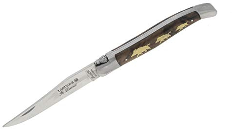 Robert David 01RD045 Taschenmesser Laguiole Sanglier Walnuss, Klingenlänge: 10,0 cm, 12C27, Mehrfarbig
