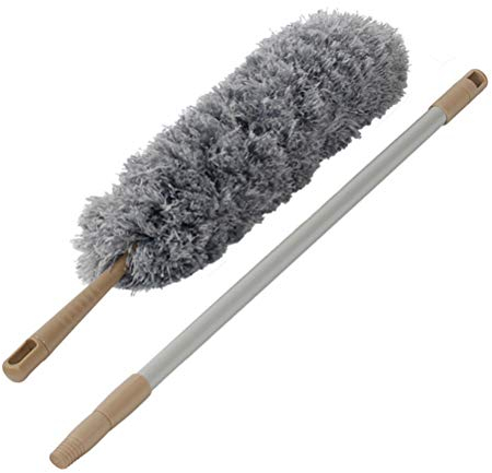 Plumero de Microfibra para Coche, Oficina, hogar, Plegable, estático, telescópico, con Barra telescópica, para Coche, Oficina, casa (Gris, escalable)