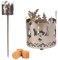 Gartenfackel für draußen Motiv Hirsch 3X Brennelemente - Holzspäne mit Wachs - Schwedenfackel Pelletfackel Feuersäule Flammschalen Wachsfackel Gartenleuchte