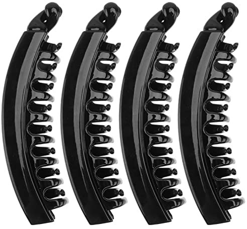 Beaupretty Banana fermacapelli, coda di cavallo titolare capelli forti artiglio updo capelli chiusura morsetto grandi clip di capelli di banana, 4 pz