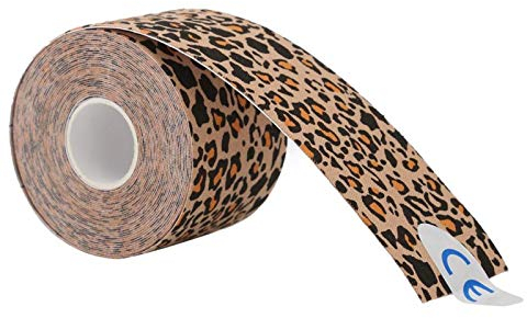 VBESTLIFE 16,4 ft Kinesiologie Tape für Physiotherapie Sportler, Elastische Kinesiologie Sport Tape Fitness Muskelschmerz Pflege Reduzieren Schmerzen und Verletzungen Erholung(Leopardenmuster)